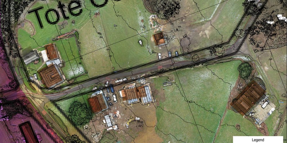 Orthomosaic overlaid on Ordnance Survey data